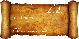 Lax Laura névjegykártya